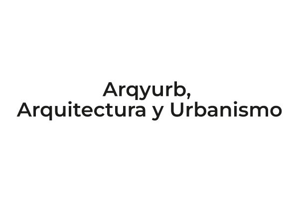 Logotipo con tipografía negra de Arqyurb, Arquitectura y Urbanismo.